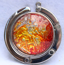 Load image into Gallery viewer, Handbag Hook - Golden Yellow Burnt Orange and Silver